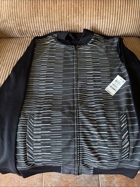 Black and White Striped  Jacket
